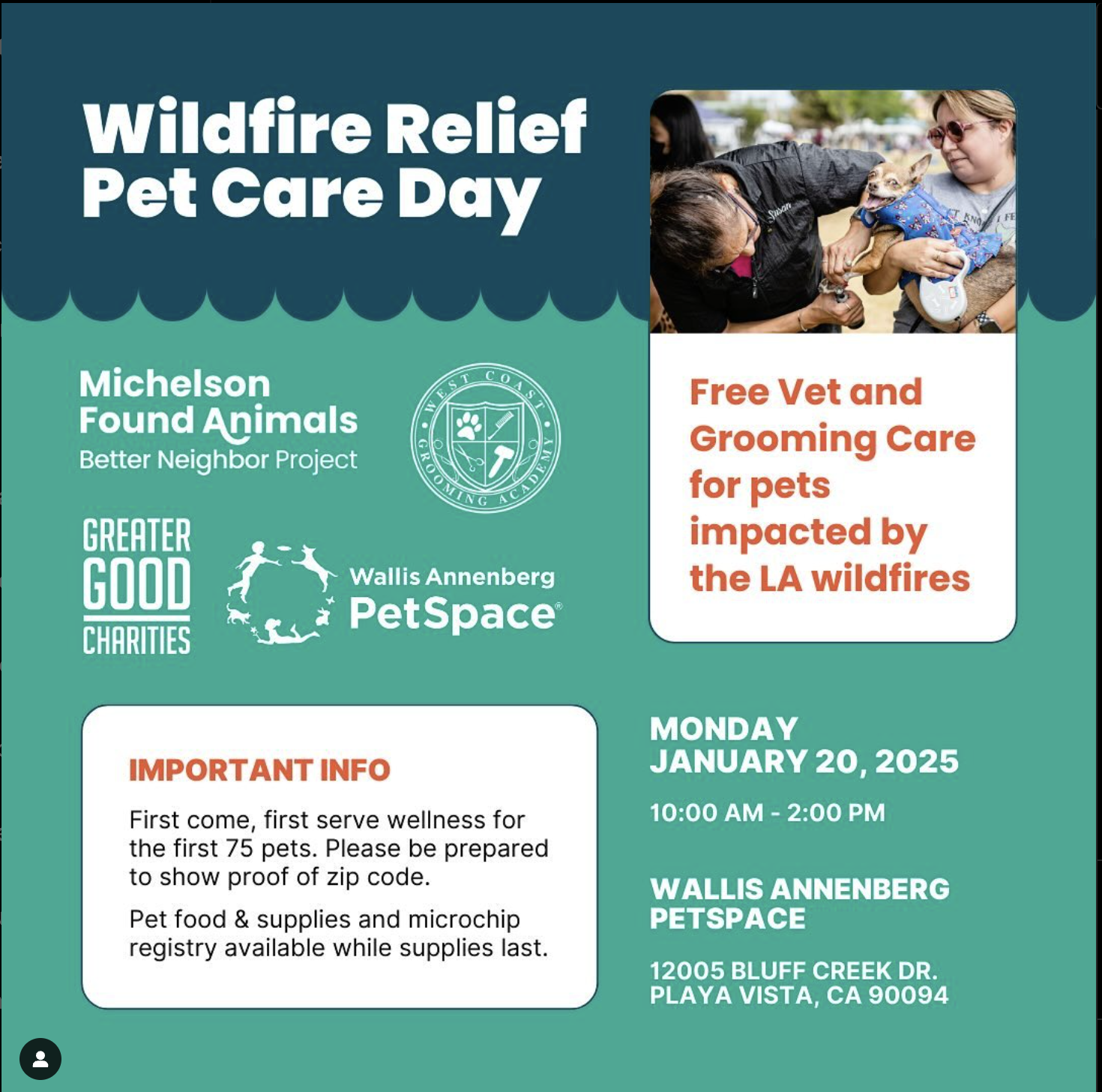 Wildfire Relief Pet Care Day